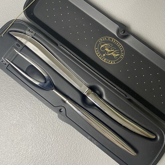 Vtg Carvel Hall Knife Fork Set Stainless Steel MCM George Nelson Briddell Harper - Picture 1 of 8